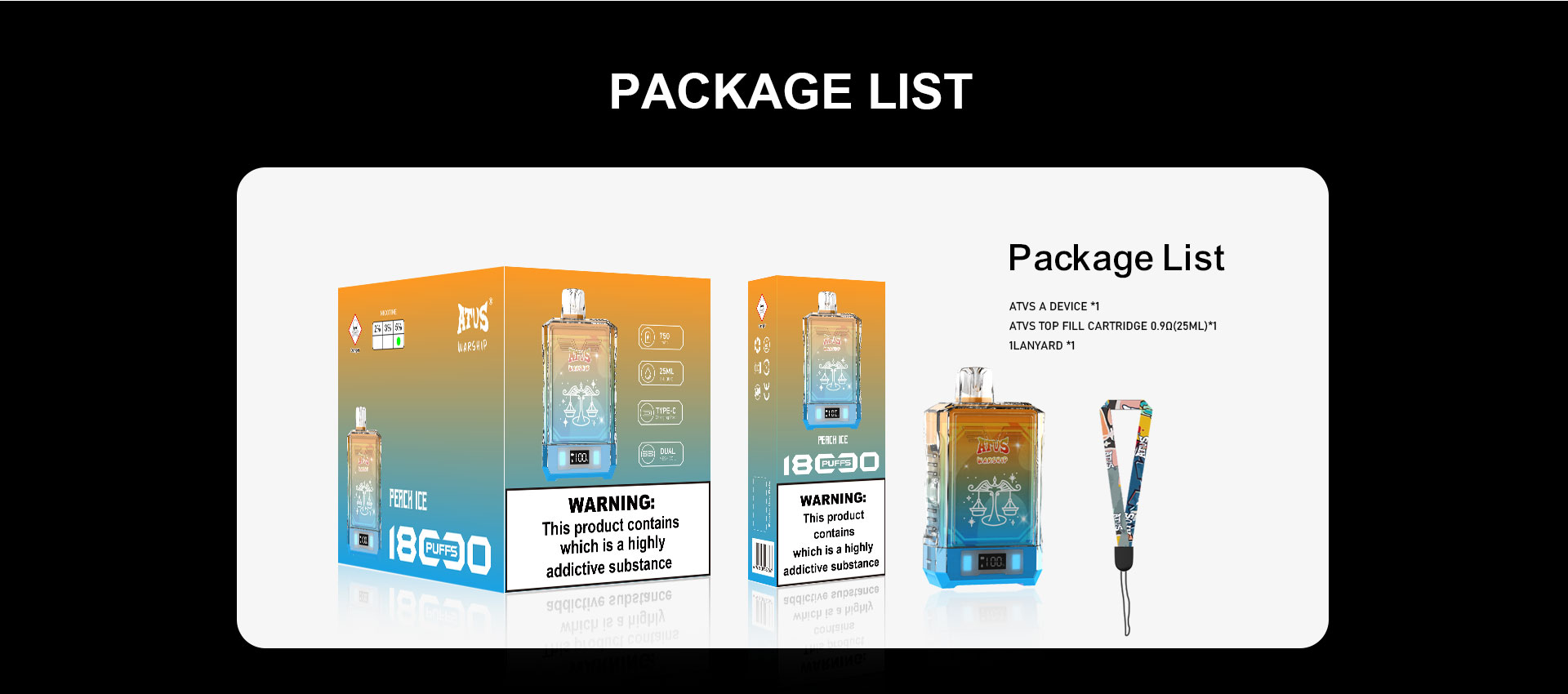 DE015 18000 Puffs Disposable Vape aliran udara boleh laras ATVS Vape