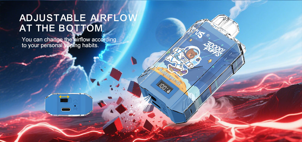 DE017 30000 Puffs Disposable Vape pakai buang aliran udara boleh laras ATVS Vape