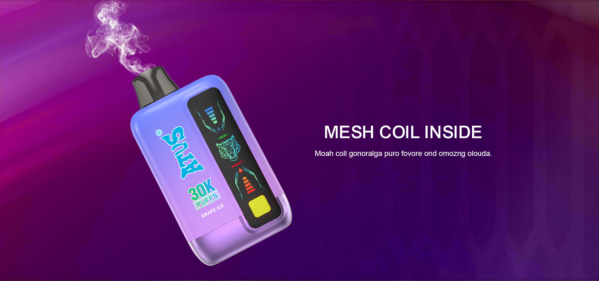 DE026 Disposable Vape 30000 Puffs pakai buang dengan Paparan LED dan Dual Airflow Mesh Coil MTL DTL ATVS Vape