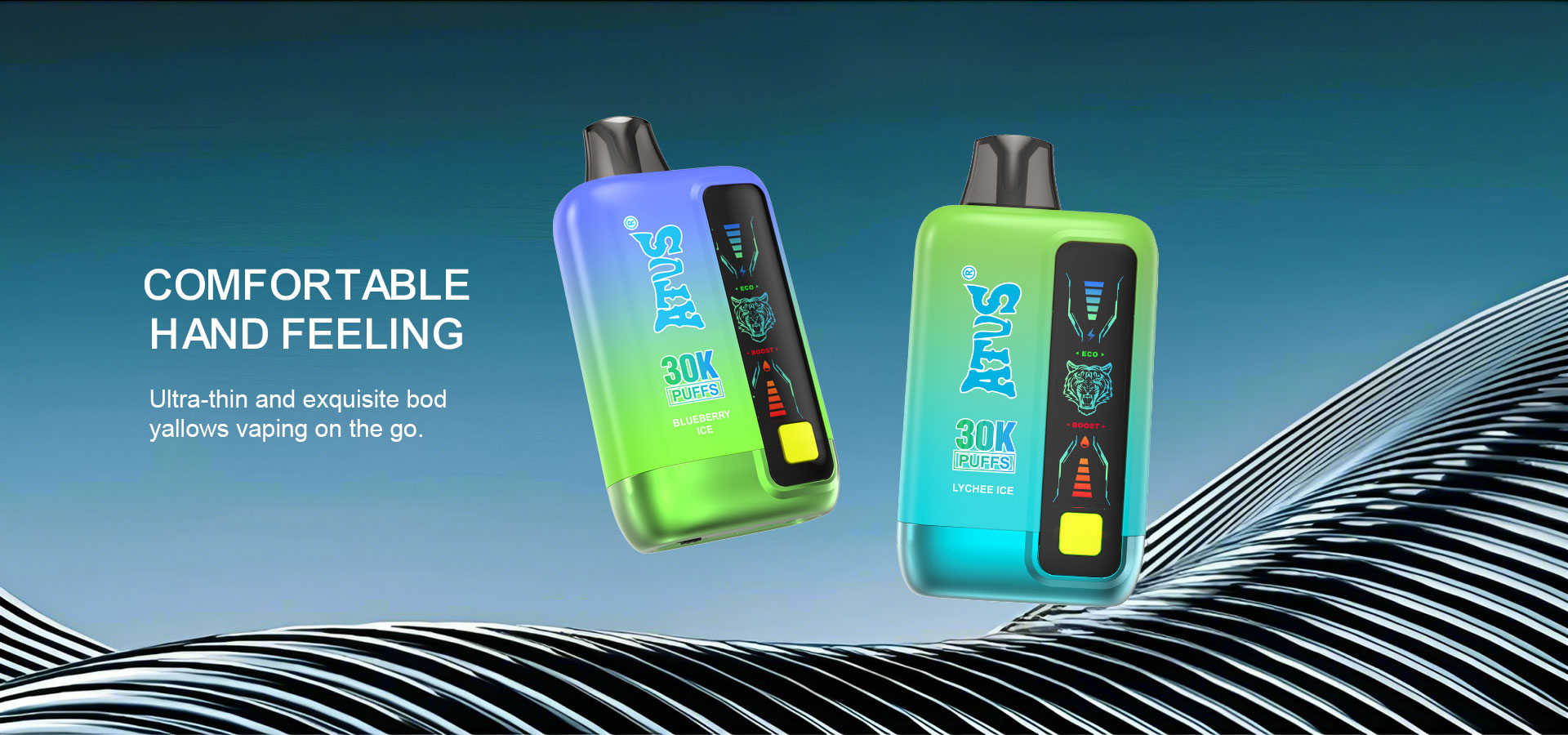 DE026 Disposable Vape 30000 Puffs pakai buang dengan Paparan LED dan Dual Airflow Mesh Coil MTL DTL ATVS Vape
