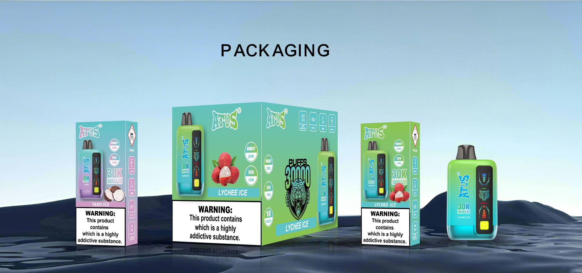 DE026 Disposable Vape 30000 Puffs pakai buang dengan Paparan LED dan Dual Airflow Mesh Coil MTL DTL ATVS Vape
