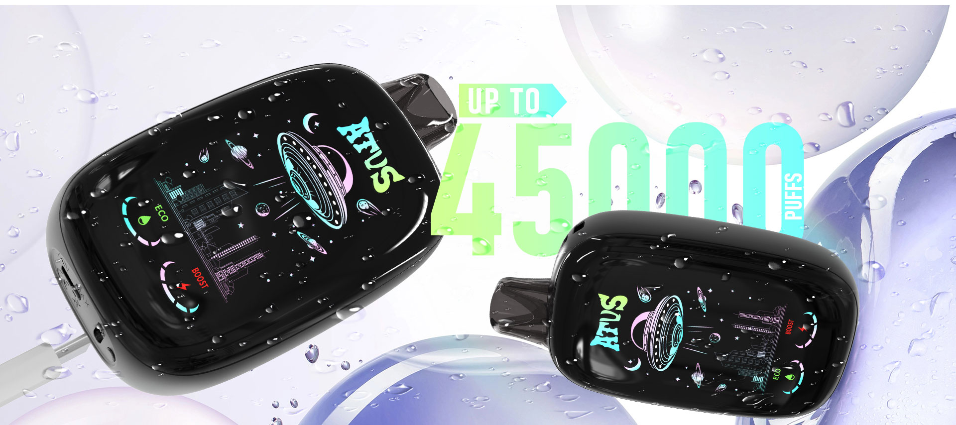 DE027 45000 Puffs 28ml Vape pakai buang dengan Skrin Sentuh Boleh Dicas semula dan Aliran Udara Boleh Laras ATVS Vape